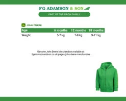 John Deere Infant Zip Fleece Hoodie - MC33033GR -Stih Machinery Shop JDinfantziphoodie MC33033GR
